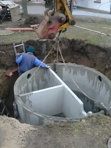 Installation einer Kläranlage